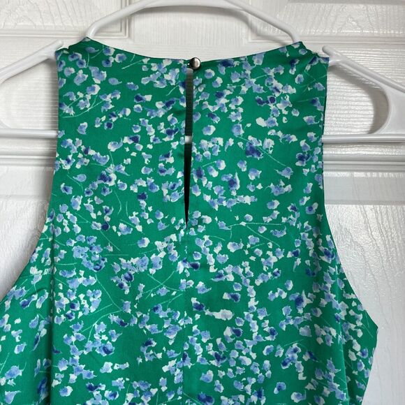Banana Republic Green floral Asymmetric Hem Dress Size 4 sleeveless - Picture 5 of 9